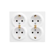 Розетка 4-м ОП LETO с заземл. закрытый корпус ПБТ бел. LEZARD 752-0200-127BDP