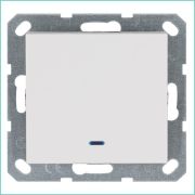 Выключатель 1-кл. 10А IP20 с подсветкой механизм бел. глянцевый Jasmart G3011NW