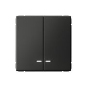 Выключатель 2-кл. ArtGallery (сх. 5а) 10AX с подсветкой быстрозажим. клем. механизм базальт SE GAL001453S