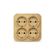 Розетка 4-м ОП 16А IP20 с заземл. сосна квадрат IONICH 1459