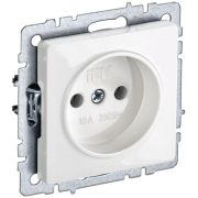 Розетка BRITE РС10-1-0-БрБ 10А без заземл. без защ. шторок механизм бел. IEK BR-R10-10-K01