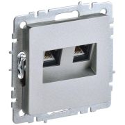 Розетка компьютерная двойн. СП RJ45 кат.5E BRITE РК10-2-БрА механизм алюм. IEK BR-K20-1-K47