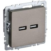 Розетка BRITE USB A+A 3.1А РЮ10-1-БрШ механизм шампань IEK BR-U21-D31-K37