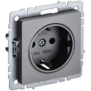 Розетка 1-м СП BRITE РС11-1-0-БрС 16А с заземл. без защ. шторки механизм сталь IEK BR-R11-16-K46