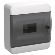 Корпус ЩРН-П-8 TEKFOR IP41 черн. прозр. дверь пластик. IEK TF5-KP12-N-08-41-K01-K03